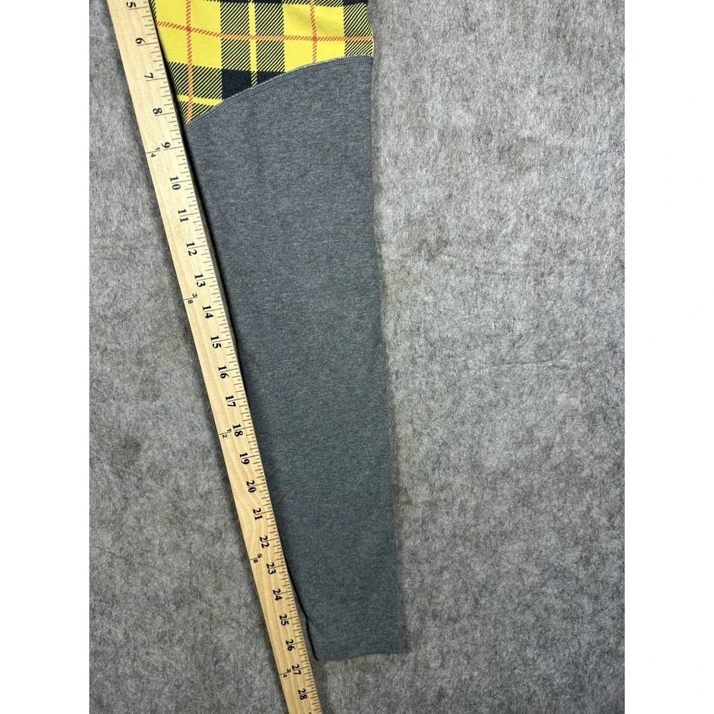 Nike Sportswear Plaid Patchwork Leggings Womens XS Gray Yellow Blue BV4633-071